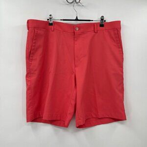 Peter Millar Golf Shorts Mens 38 Coral Red Wicking Performance
